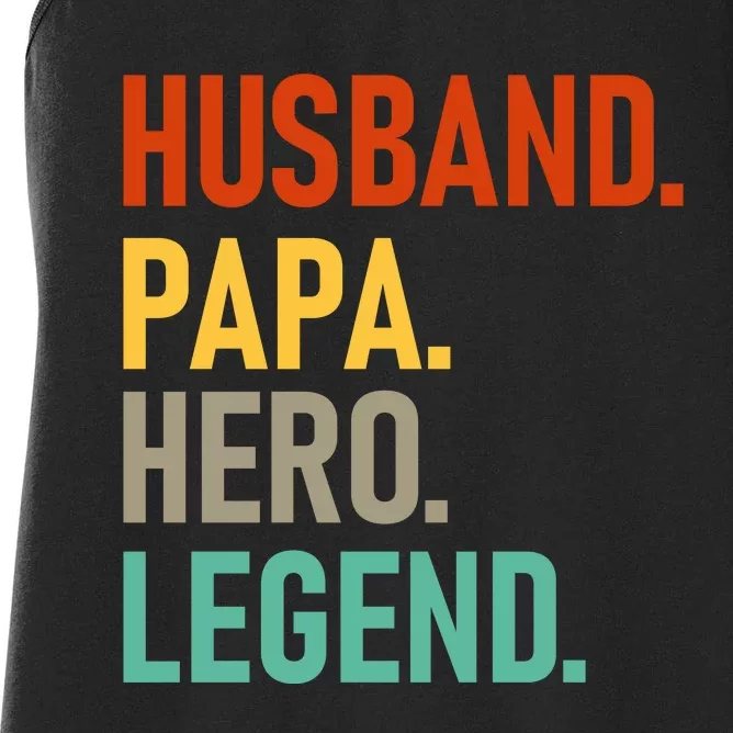 Husband Papa Hero Legend Women's Racerback Tank