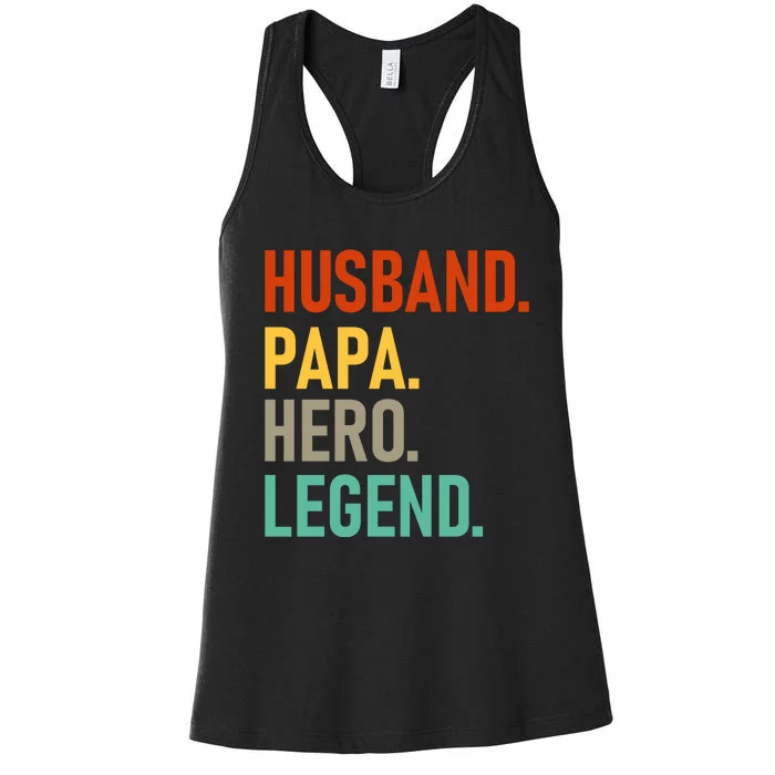 Husband Papa Hero Legend Women's Racerback Tank