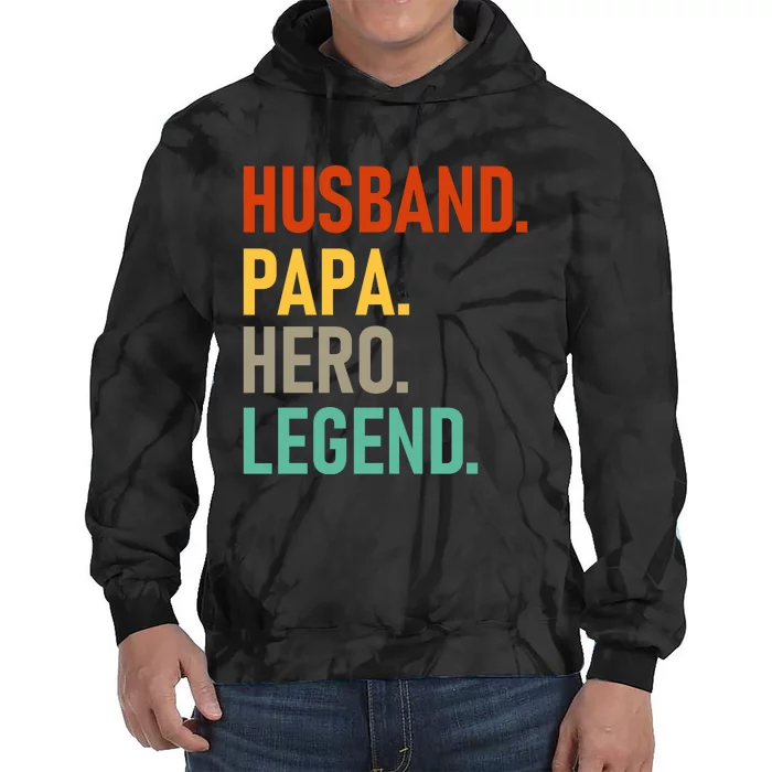 Husband Papa Hero Legend Tie Dye Hoodie