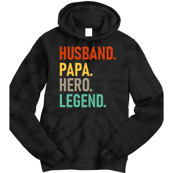 Husband Papa Hero Legend Tie Dye Hoodie