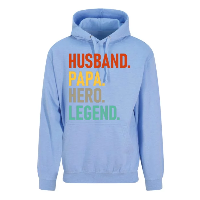 Husband Papa Hero Legend Unisex Surf Hoodie