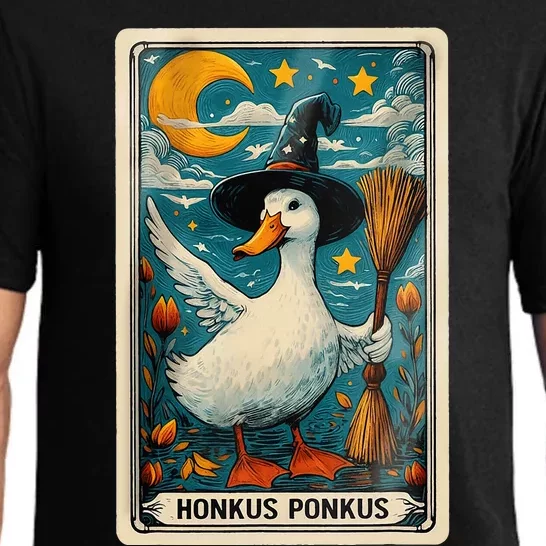 Honkus Ponkus Halloween Goose Meme Parody Retro Tarot Card Pajama Set