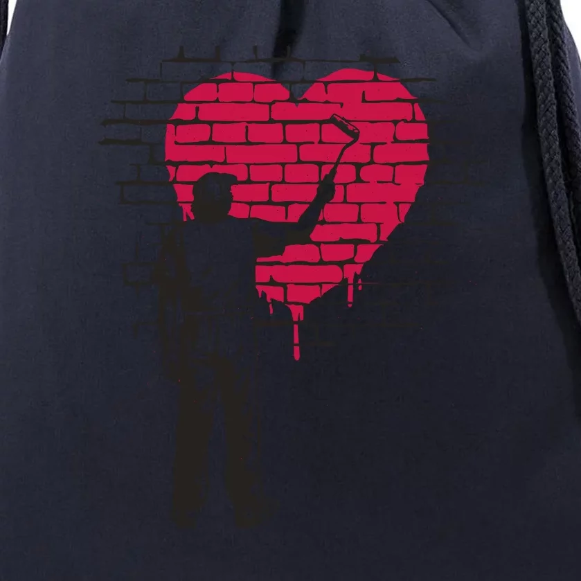 Heart Painter Drawstring Bag