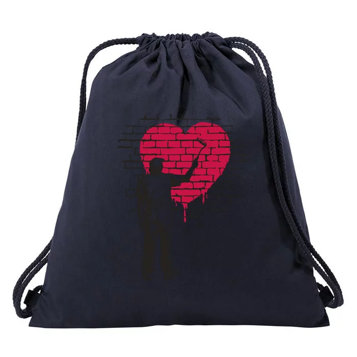 Heart Painter Drawstring Bag