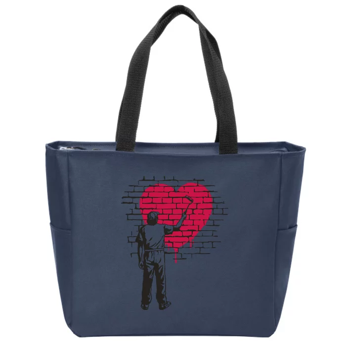 Heart Painter Zip Tote Bag