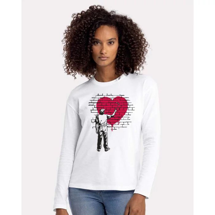 Heart Painter Womens Cotton Relaxed Long Sleeve T-Shirt