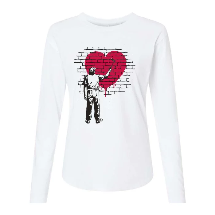 Heart Painter Womens Cotton Relaxed Long Sleeve T-Shirt