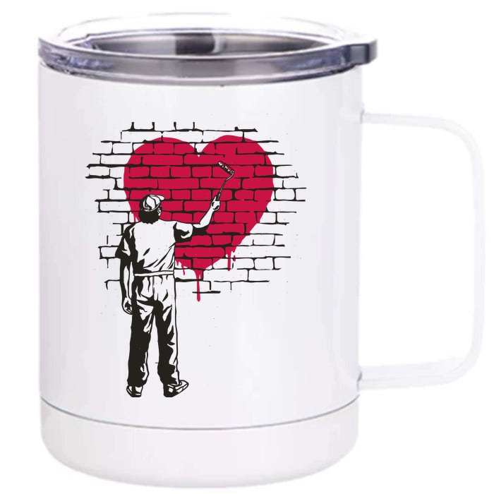 Heart Painter Front & Back 12oz Stainless Steel Tumbler Cup