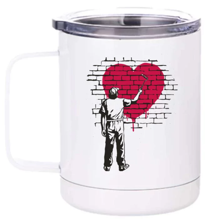 Heart Painter Front & Back 12oz Stainless Steel Tumbler Cup