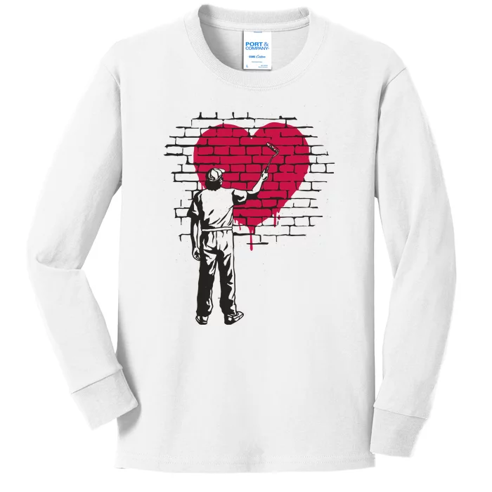 Heart Painter Kids Long Sleeve Shirt