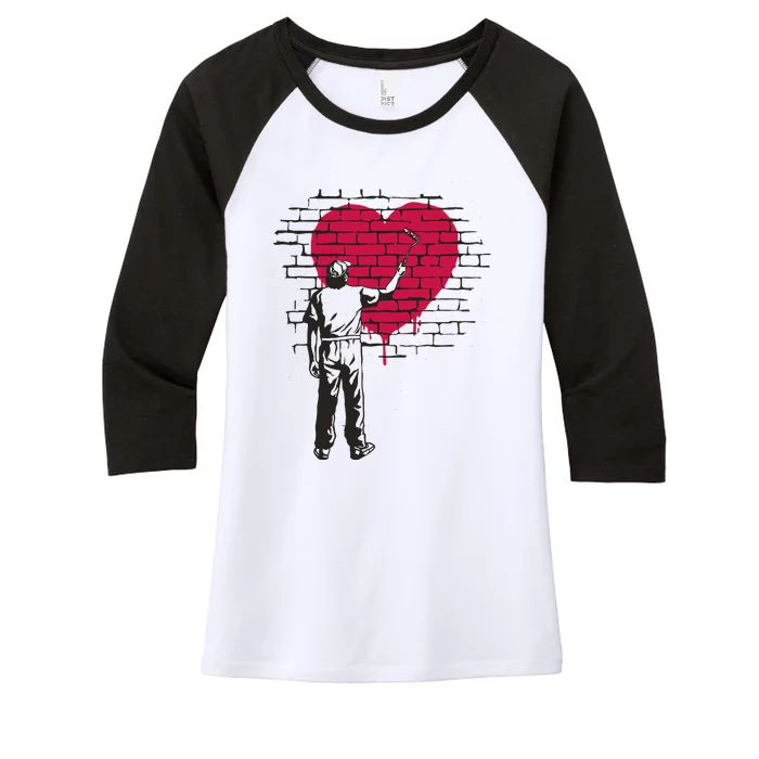 Heart Painter Women's Tri-Blend 3/4-Sleeve Raglan Shirt