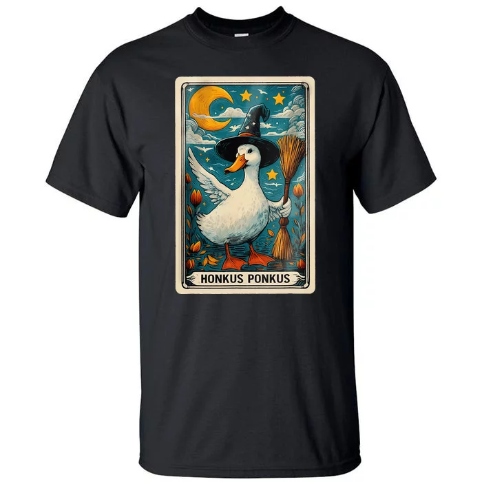 Honkus Ponkus Halloween Goose Meme Parody Retro Tarot Card Tall T-Shirt