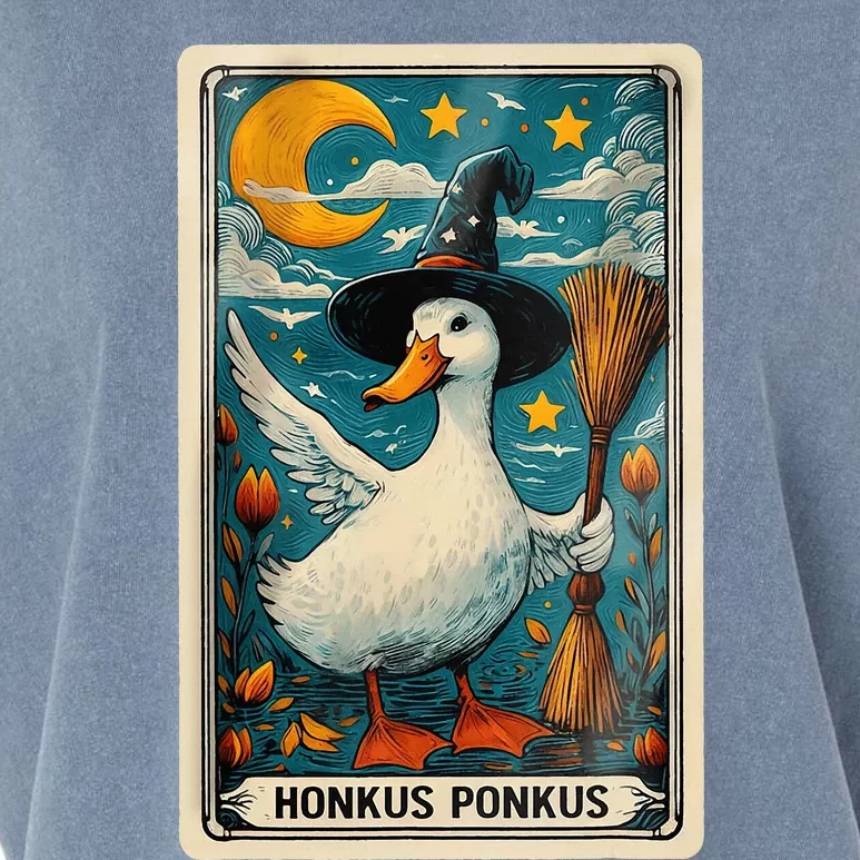 Honkus Ponkus Halloween Goose Meme Parody Retro Tarot Card Garment-Dyed Women's Muscle Tee