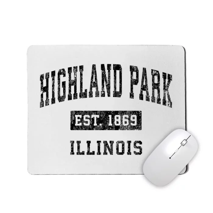 Highland Park Illinois Il Vintage Established Sports Design Mousepad