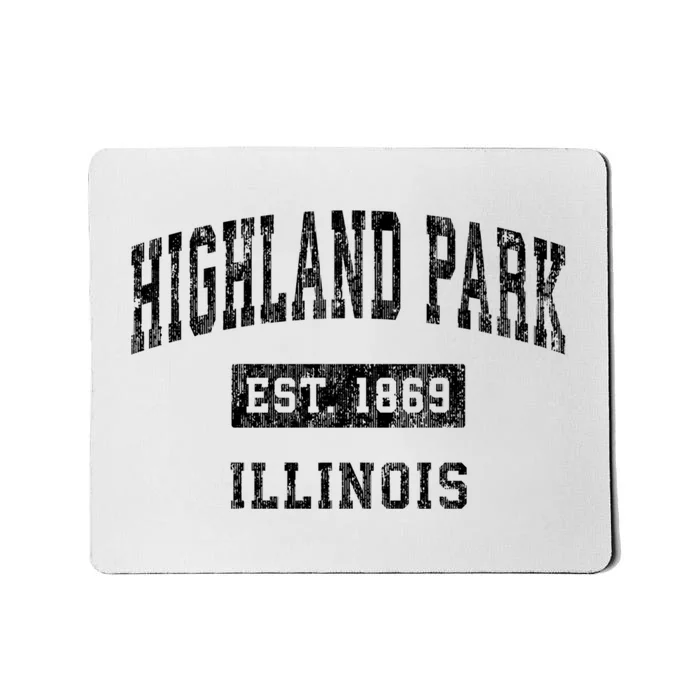 Highland Park Illinois Il Vintage Established Sports Design Mousepad