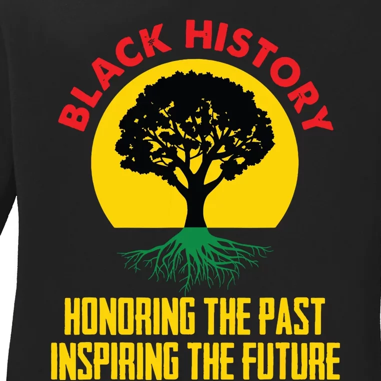 Honoring Past Inspiring Future Black History Month Ladies Long Sleeve Shirt