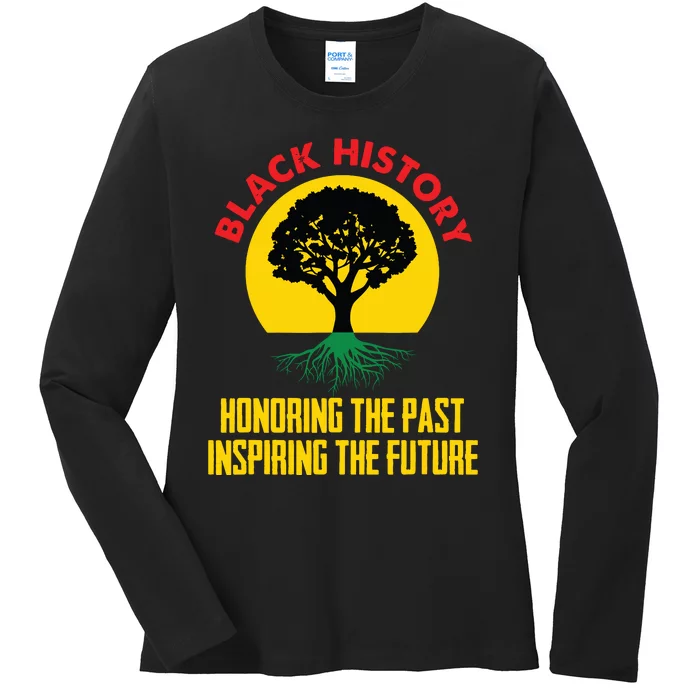 Honoring Past Inspiring Future Black History Month Ladies Long Sleeve Shirt