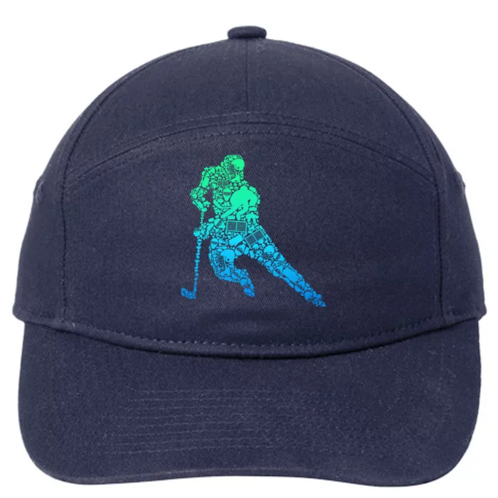 Hockey Player Ice Hockey Boy 7-Panel Snapback Hat