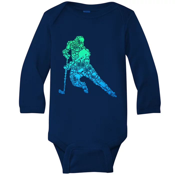 Hockey Player Ice Hockey Boy Baby Long Sleeve Bodysuit