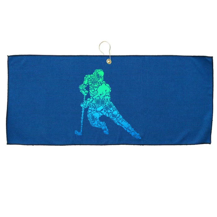 Hockey Player Ice Hockey Boy Large Microfiber Waffle Golf Towel