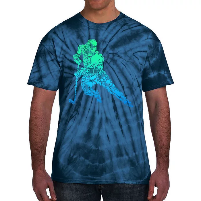 Hockey Player Ice Hockey Boy Tie-Dye T-Shirt