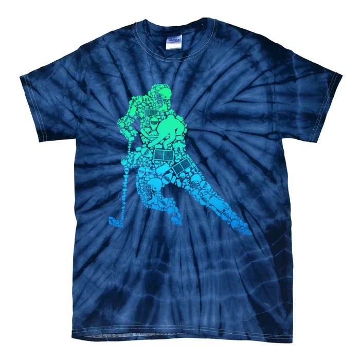 Hockey Player Ice Hockey Boy Tie-Dye T-Shirt