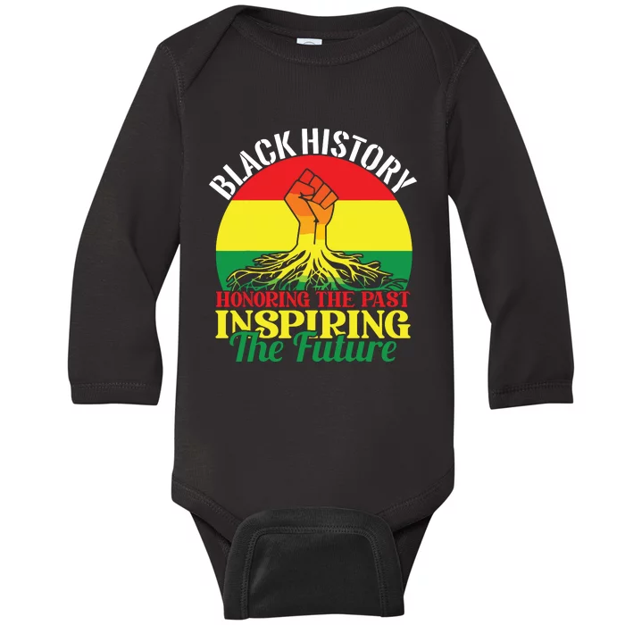 Honoring Past Inspiring Future Black History Month Baby Long Sleeve Bodysuit