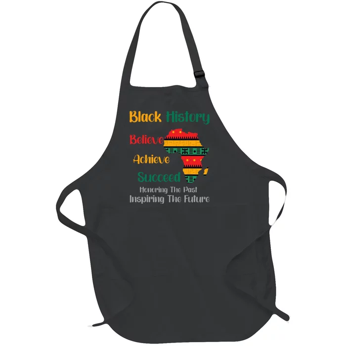 Honoring Past Inspiring Future Black History Month Full-Length Apron With Pocket