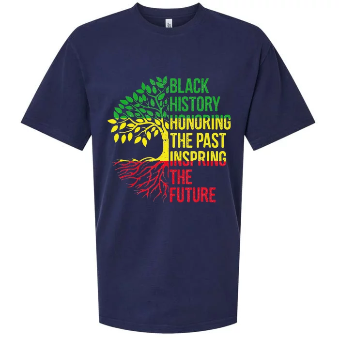 Honoring Past Inspiring Future Black History Month Sueded Cloud Jersey T-Shirt