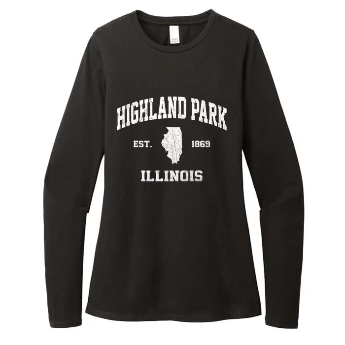 Highland Park Illinois IL vintage state Athletic style Womens CVC Long Sleeve Shirt