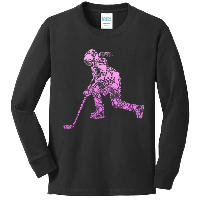 Hockey Player Ice Hockey Kids Long Sleeve Shirt