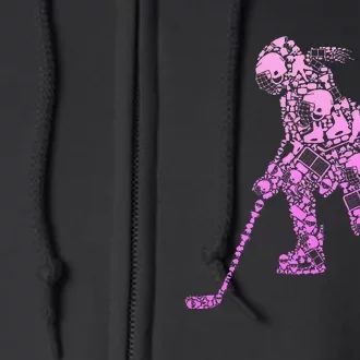 Hockey Player Ice Hockey Full Zip Hoodie