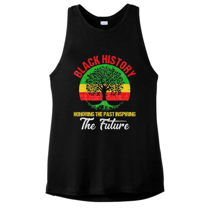 Honoring Past Inspiring Future Black History Month Ladies Tri-Blend Wicking Tank