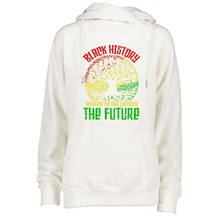 Honoring Past Inspiring Future Black History Month Womens Funnel Neck Pullover Hood