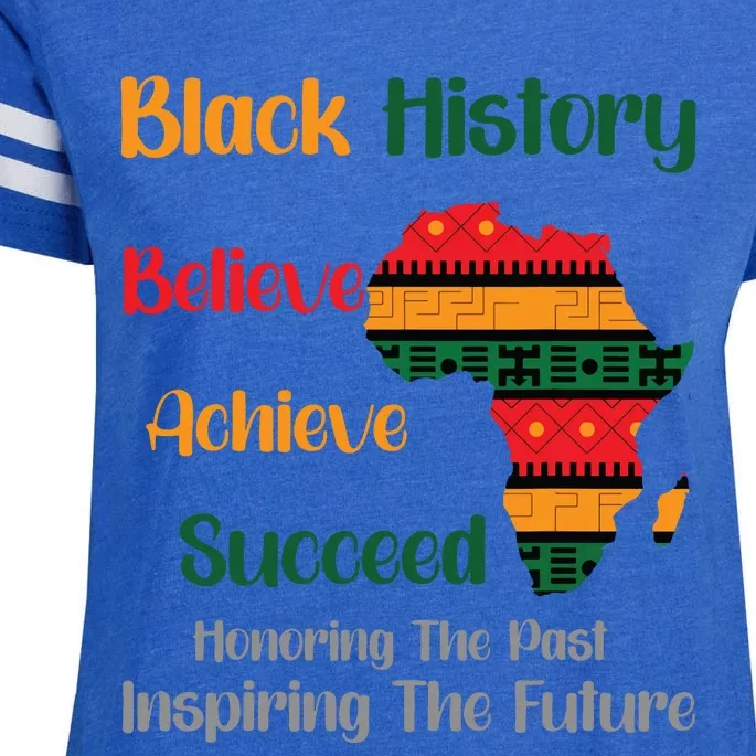 Honoring Past Inspiring Future Black History Month Enza Ladies Jersey Football T-Shirt