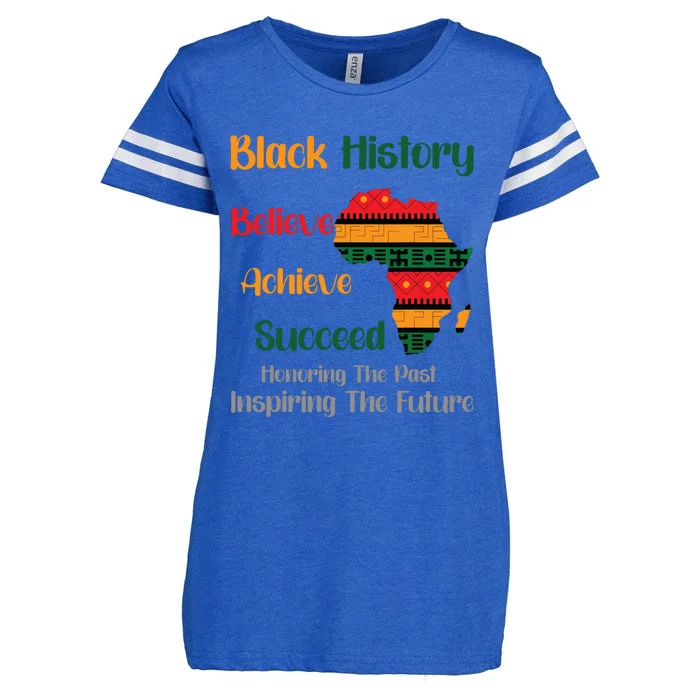 Honoring Past Inspiring Future Black History Month Enza Ladies Jersey Football T-Shirt