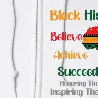 Honoring Past Inspiring Future Black History Month Full Zip Hoodie