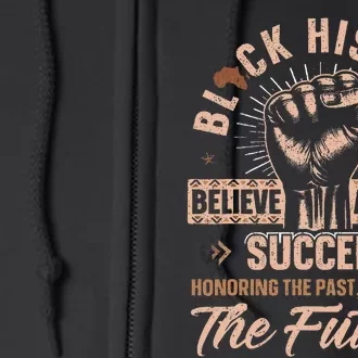 Honoring Past Inspiring Future Black History Month Full Zip Hoodie