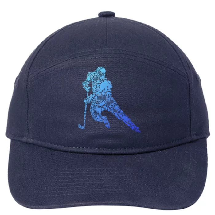 Hockey Player Ice Hockey Great Gift 7-Panel Snapback Hat