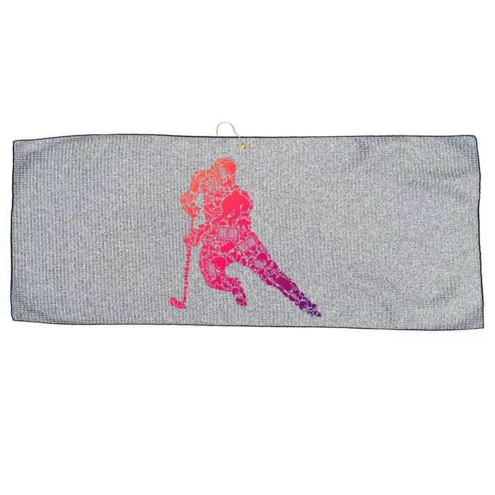 Hockey Player Ice Hockey Great Gift Large Microfiber Waffle Golf Towel