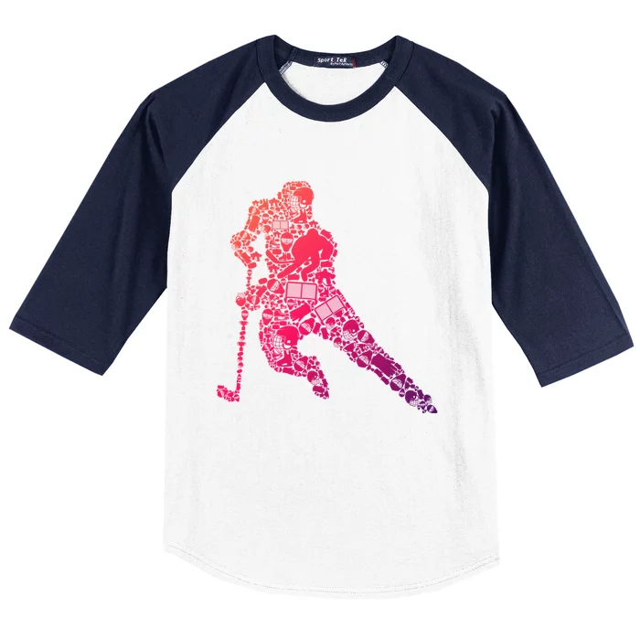 Hockey Player Ice Hockey Great Gift Baseball Sleeve Shirt