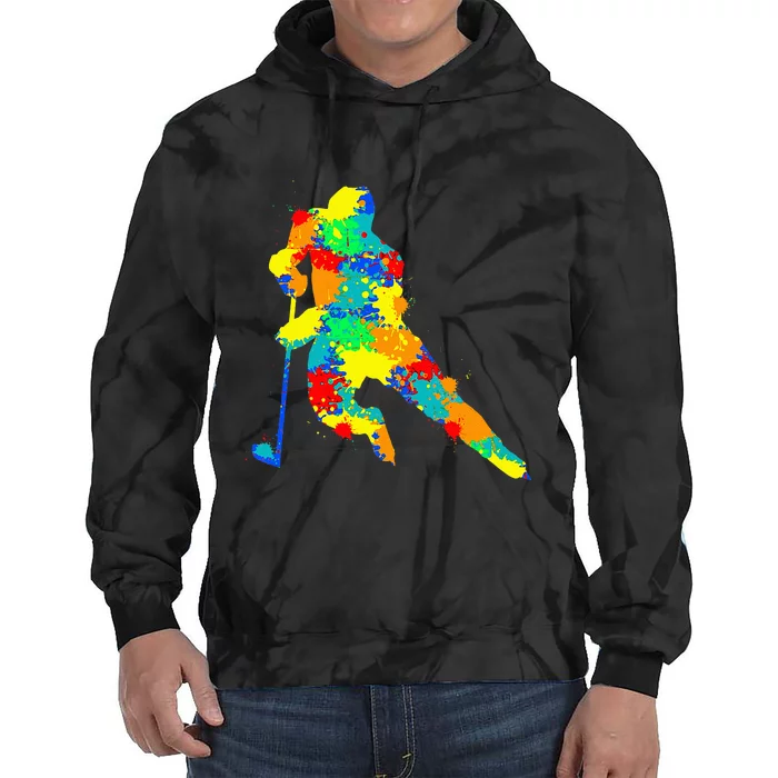 Hockey Player Ice Hockey Tie Dye Hoodie