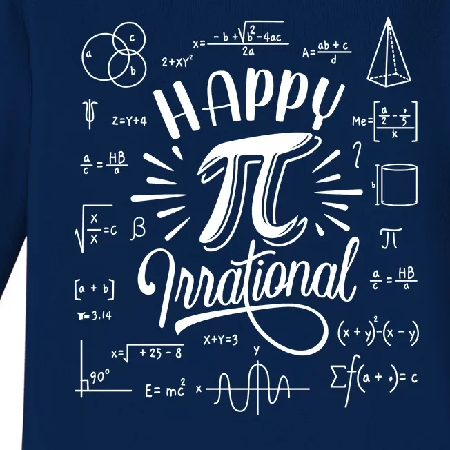 Happy Pi Irrational Symbol Pi Day Math Dont Be Irrational Baby Long Sleeve Bodysuit