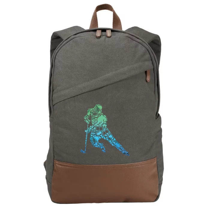 Hockey Player Ice Hockey Cotton Canvas Backpack