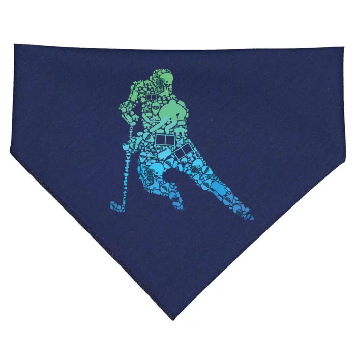 Hockey Player Ice Hockey USA-Made Doggie Bandana