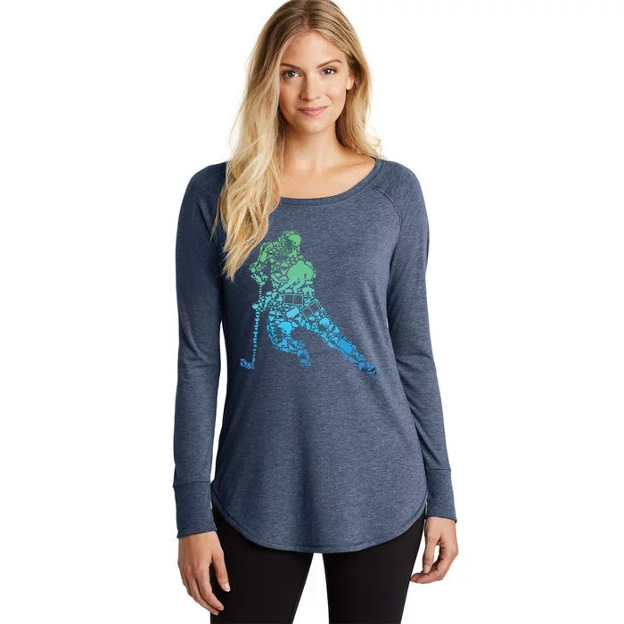 Hockey Player Ice Hockey Women's Perfect Tri Tunic Long Sleeve Shirt