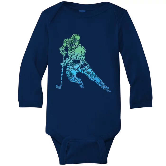 Hockey Player Ice Hockey Baby Long Sleeve Bodysuit