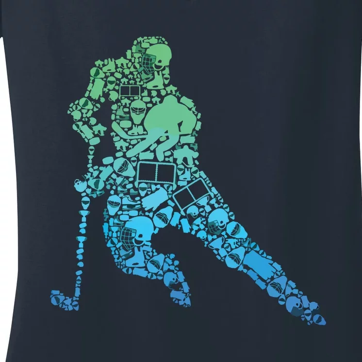 Hockey Player Ice Hockey Women's V-Neck T-Shirt