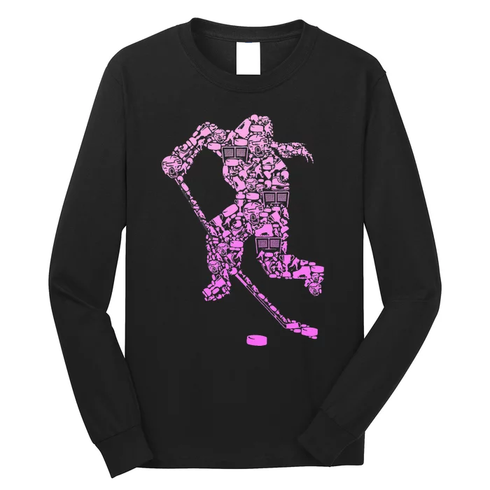 Hockey Player Ice Hockey Long Sleeve Shirt