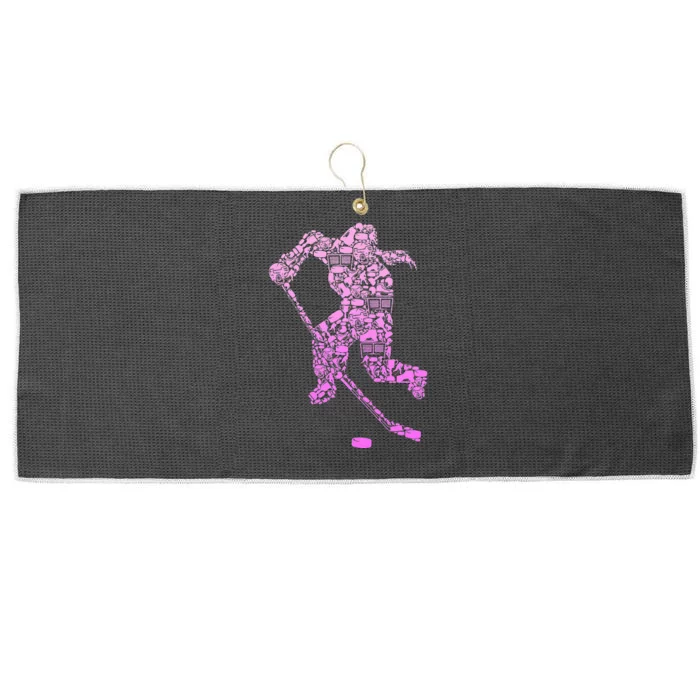 Hockey Player Ice Hockey Large Microfiber Waffle Golf Towel